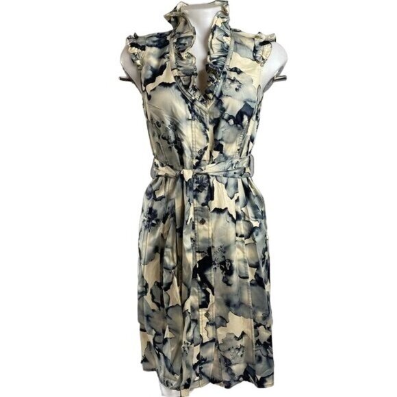 Magaschoni Dresses & Skirts - Magaschoni Collection Silk Floral Sleeveless Button Down Silk Dress Size s